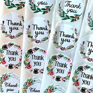 40 Small Thank You Stickers! (Quarter size)